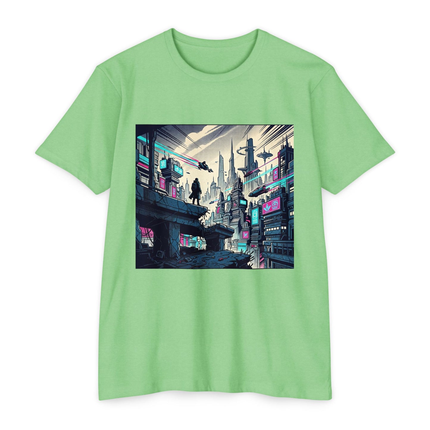 Cyberpunk Cityscape T-Shirt — Neon Futuristic Streetwear