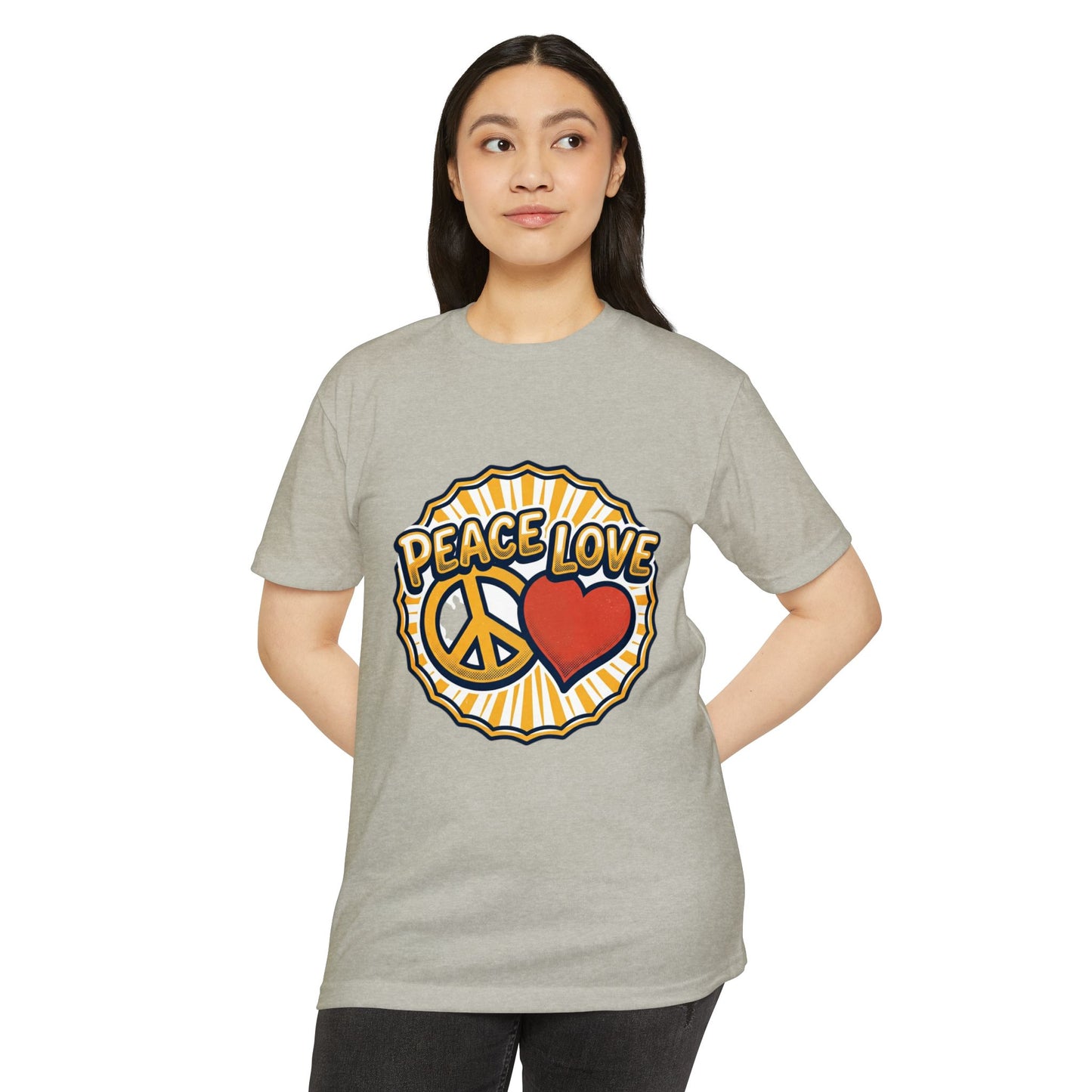 Peace Love Heart T-Shirt – Retro 70s Peace Sign Tee