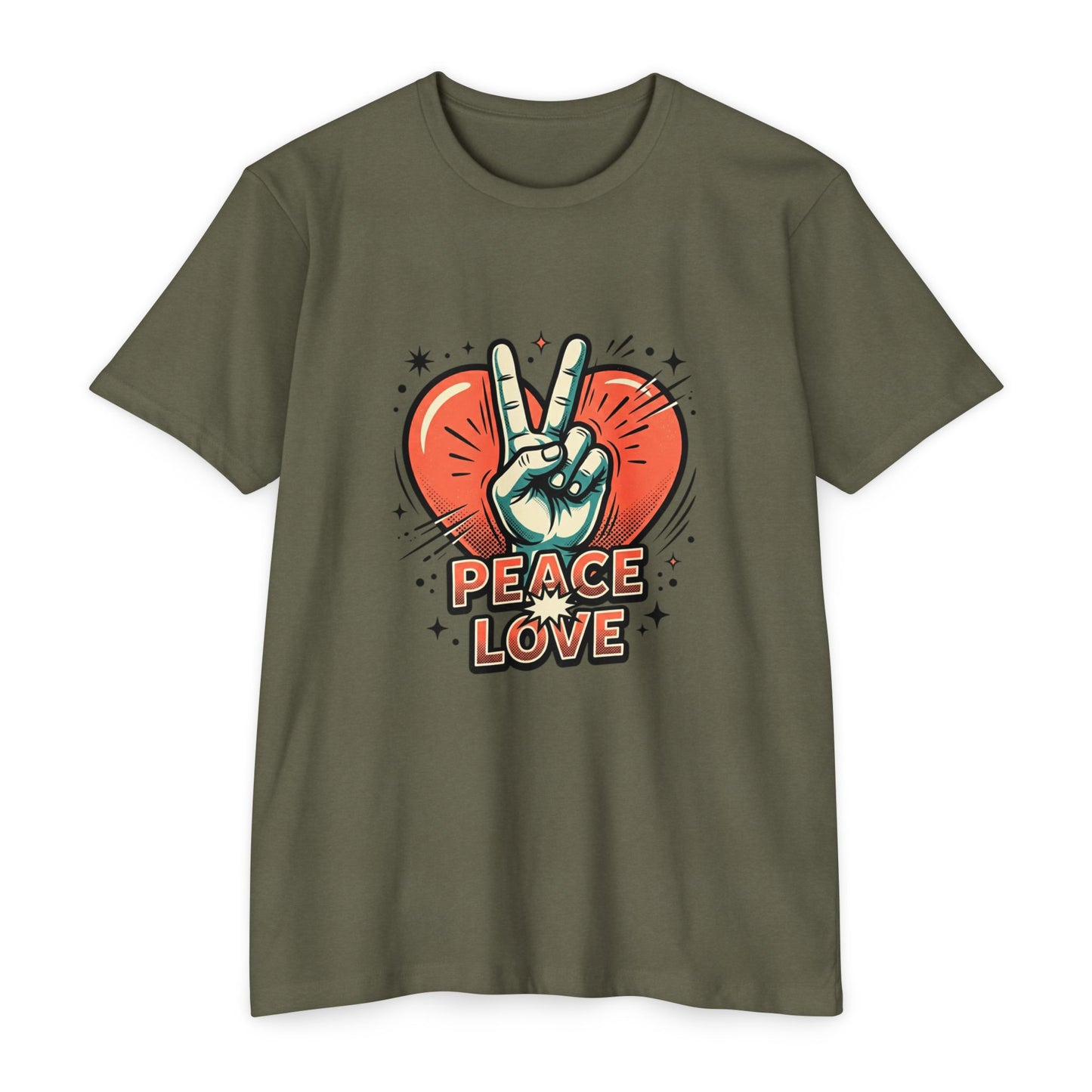 Peace Love Graphic T-Shirt — Retro Vibe Peace Sign Tee