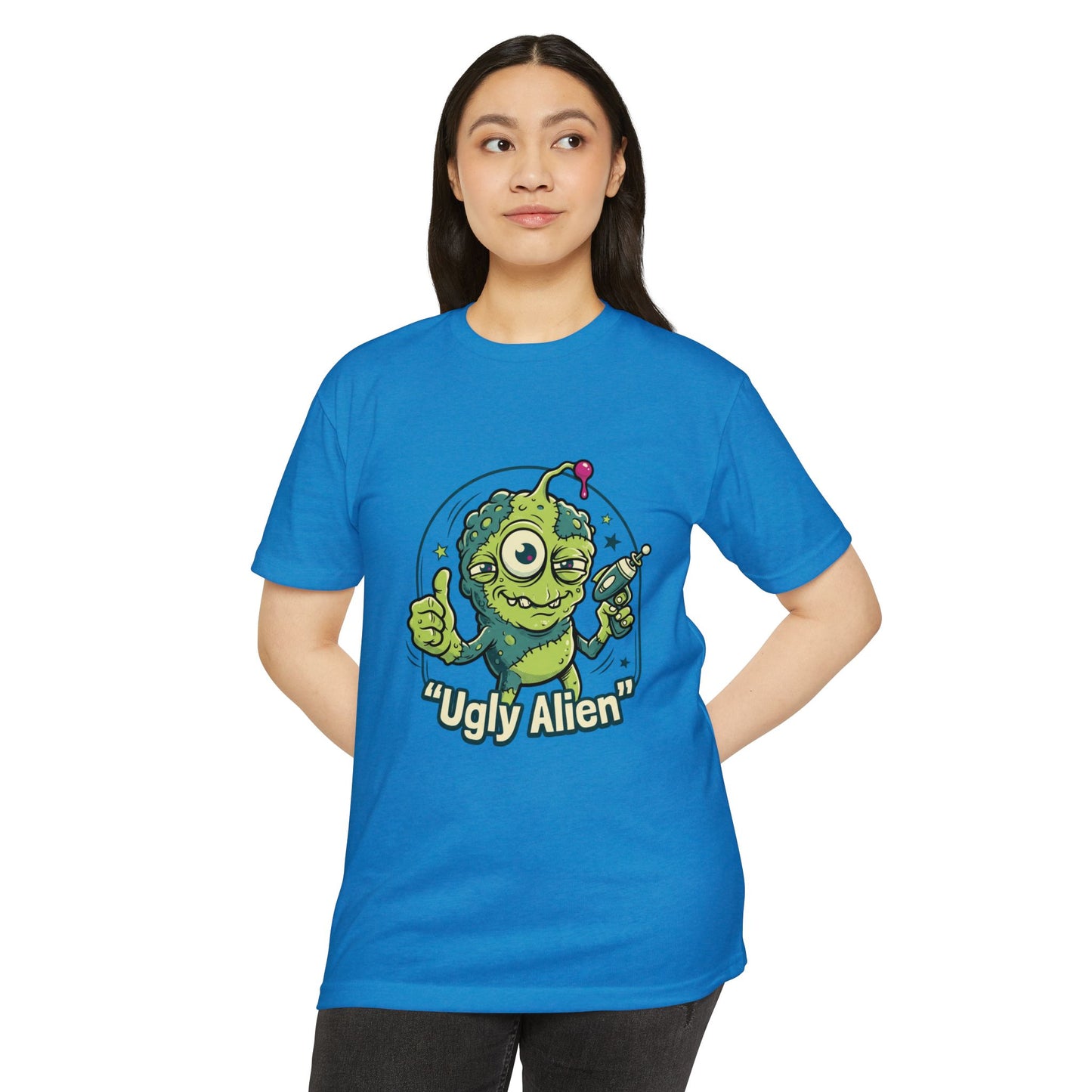 Ugly Alien Retro Cartoon Space Creature T-Shirt