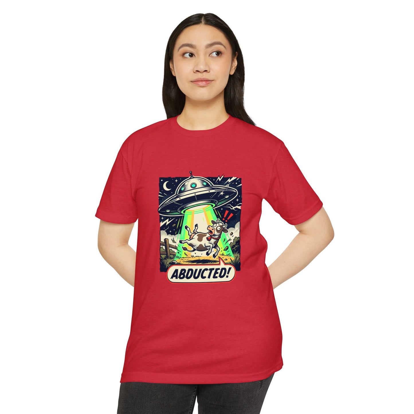 Abducted! Alien UFO Retro Sci‑Fi Graphic T-Shirt