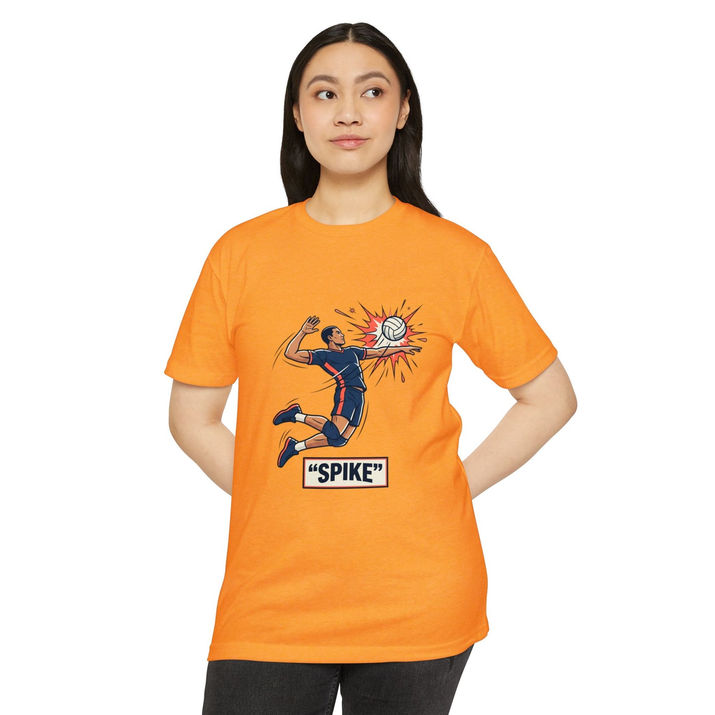 Volleyball Spike Graphic T-Shirt — Retro Player Illustration Tee