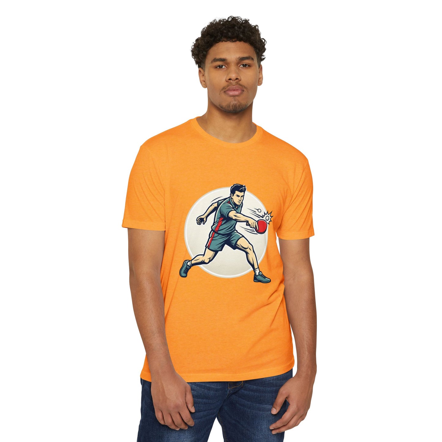 Table Tennis Player Illustration T-Shirt — Ping Pong Athlete Graphic Tee