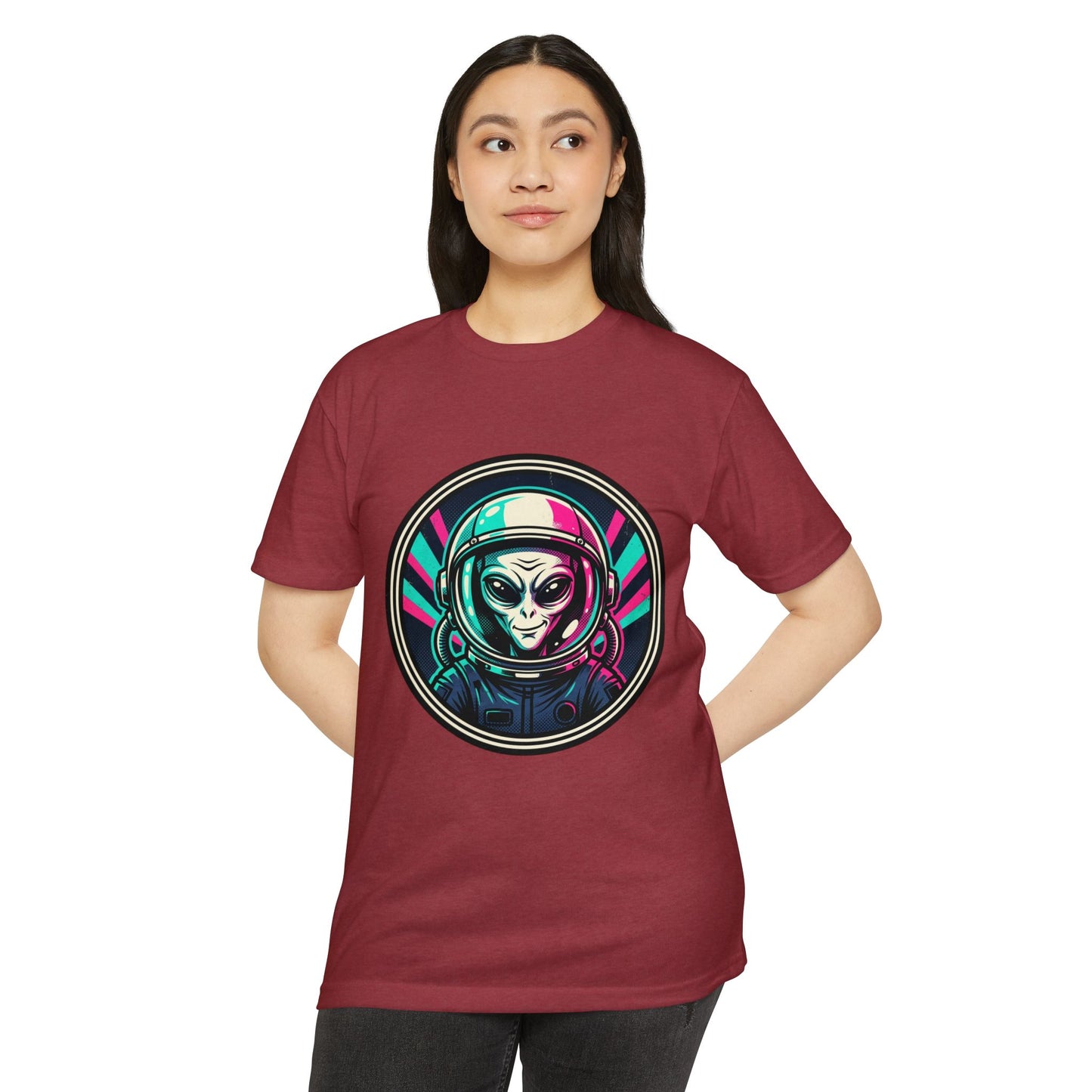 Alien Astronaut Neon Space Crew T‑Shirt