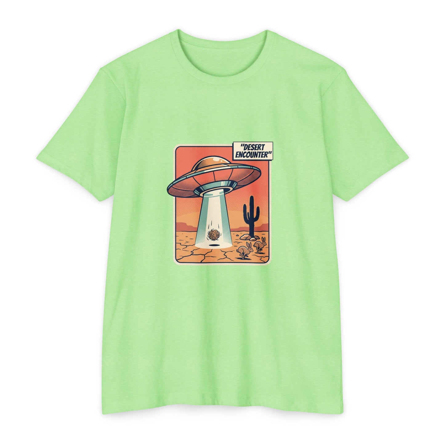 Desert Encounter T-Shirt – Retro UFO Alien Abduction Tee