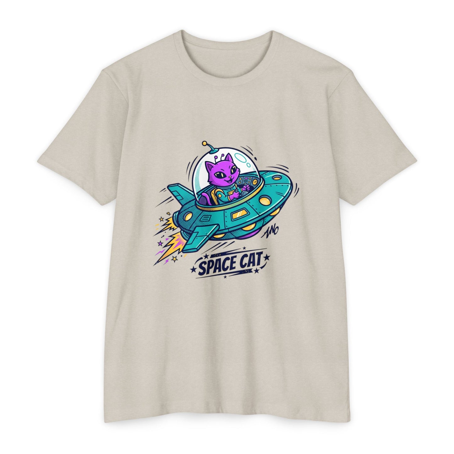 Retro Space Cat T-Shirt — UFO Graphic Tee