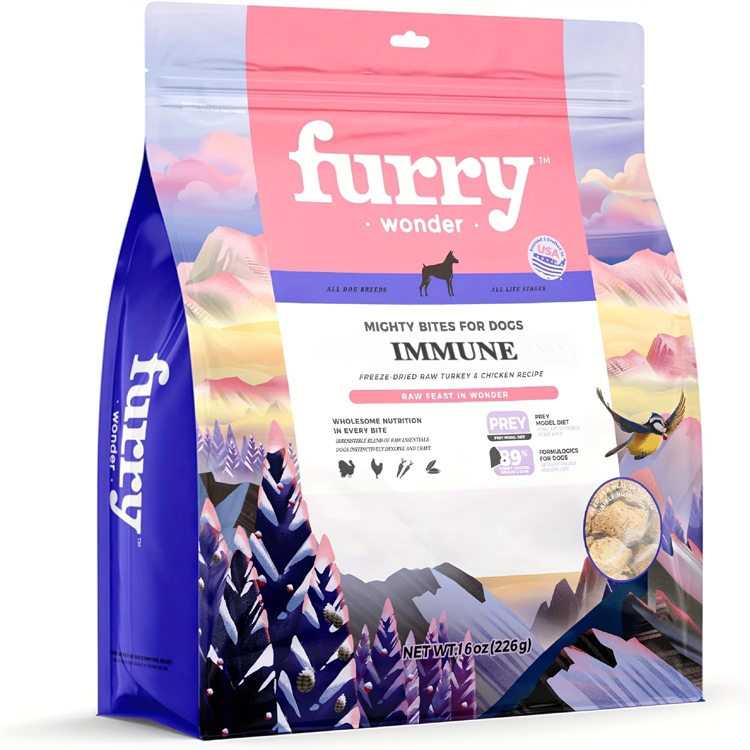 2 pack Freeze Dried Raw Dog Food Salmon and Cod Recipe 16 Ounce, Freeze Dried Raw Diet for Skin Coat VitalizeUSA Made Grain Free High Protein Dog Food for Complete Meal or Food Topper