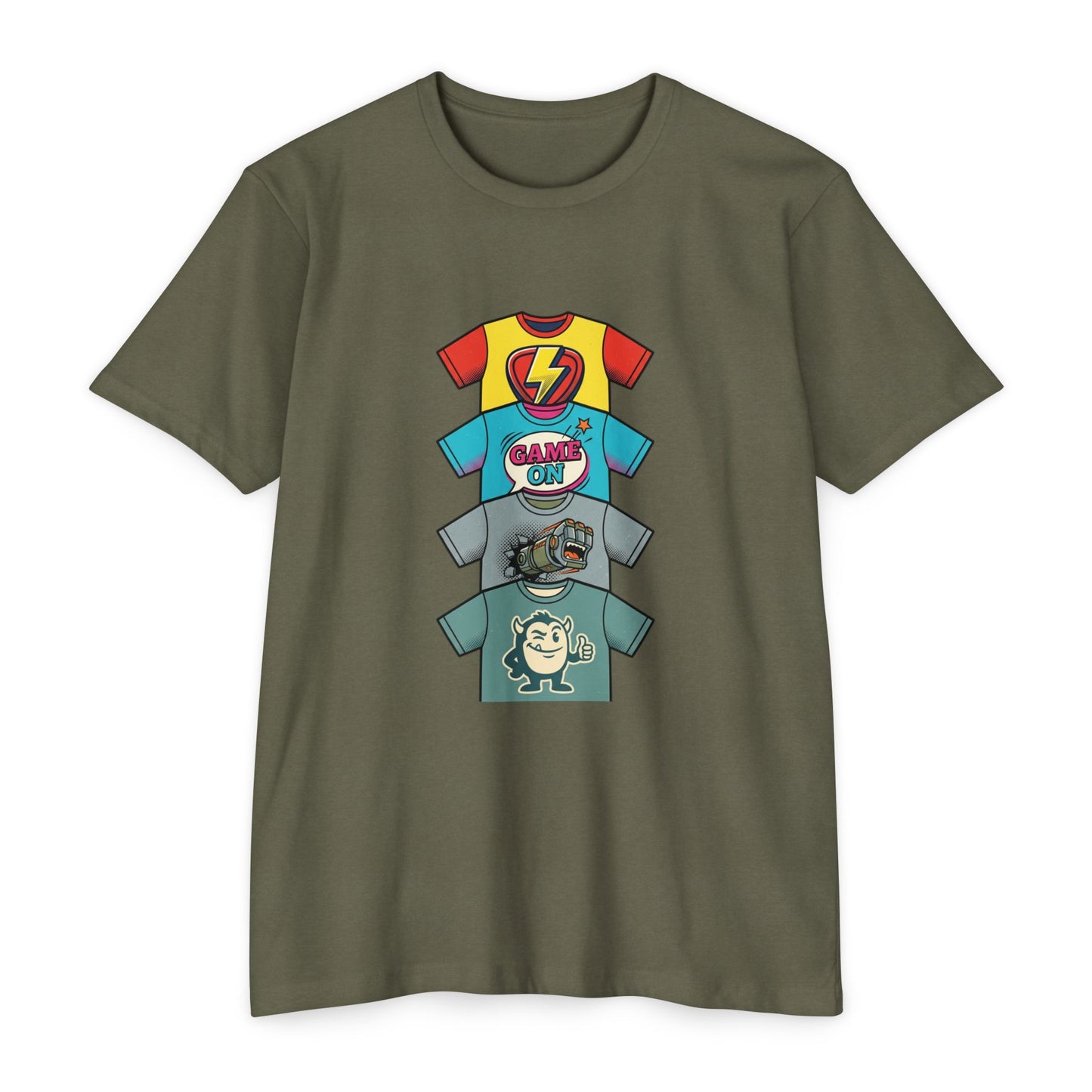 Playful Superhero Gamer Graphic T-Shirt