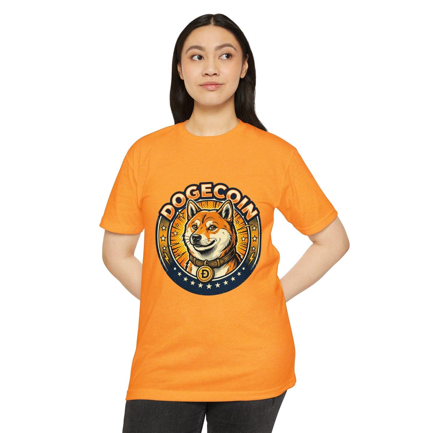 Dogecoin Coin Logo T‑Shirt — Retro Shiba Inu Crypto Tee