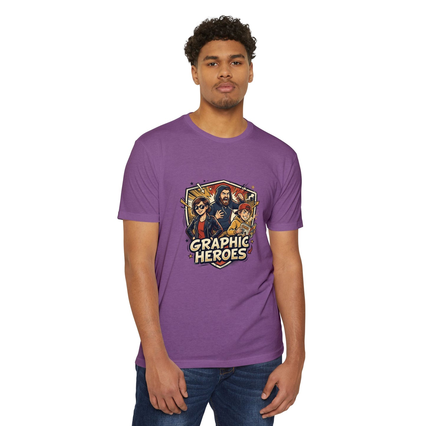 Retro Comic Heroes T-Shirt — Graphic Crew Tee