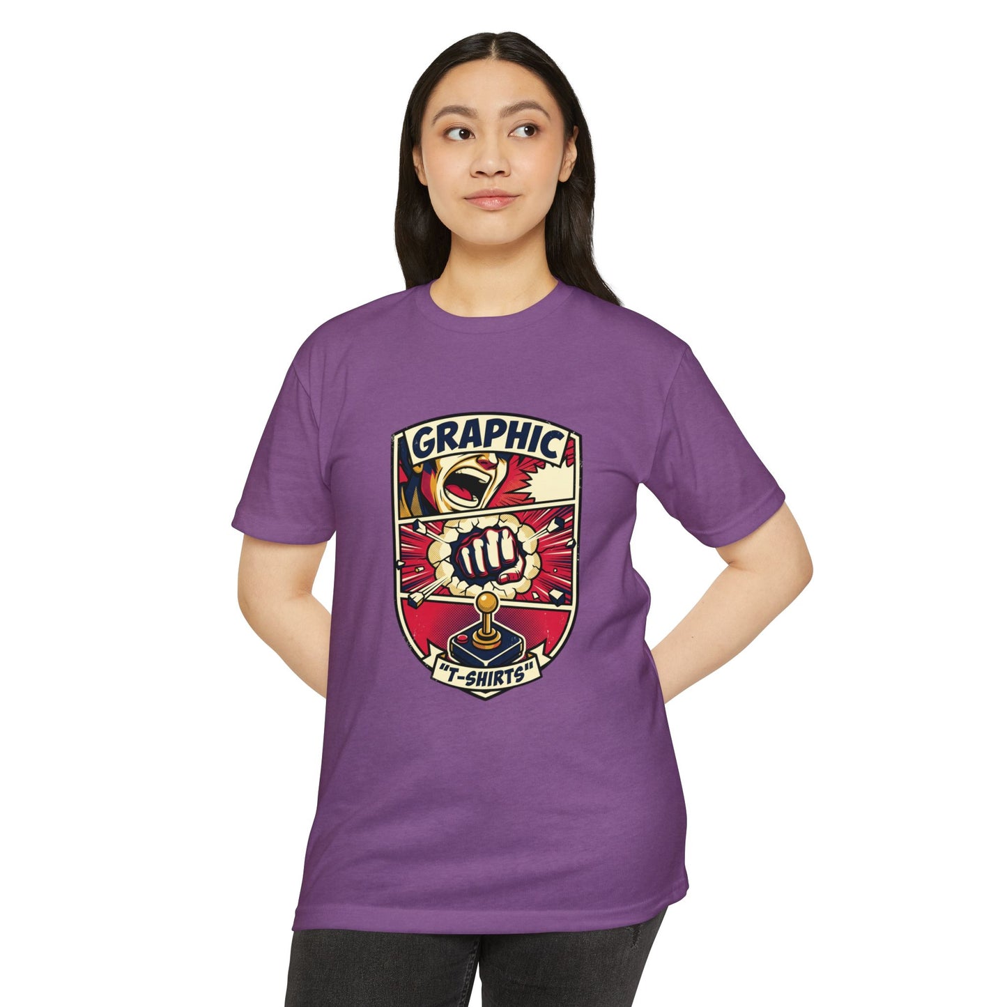 Vintage Gamer Logo T-Shirt — Fist & Joystick Retro Graphic Tee