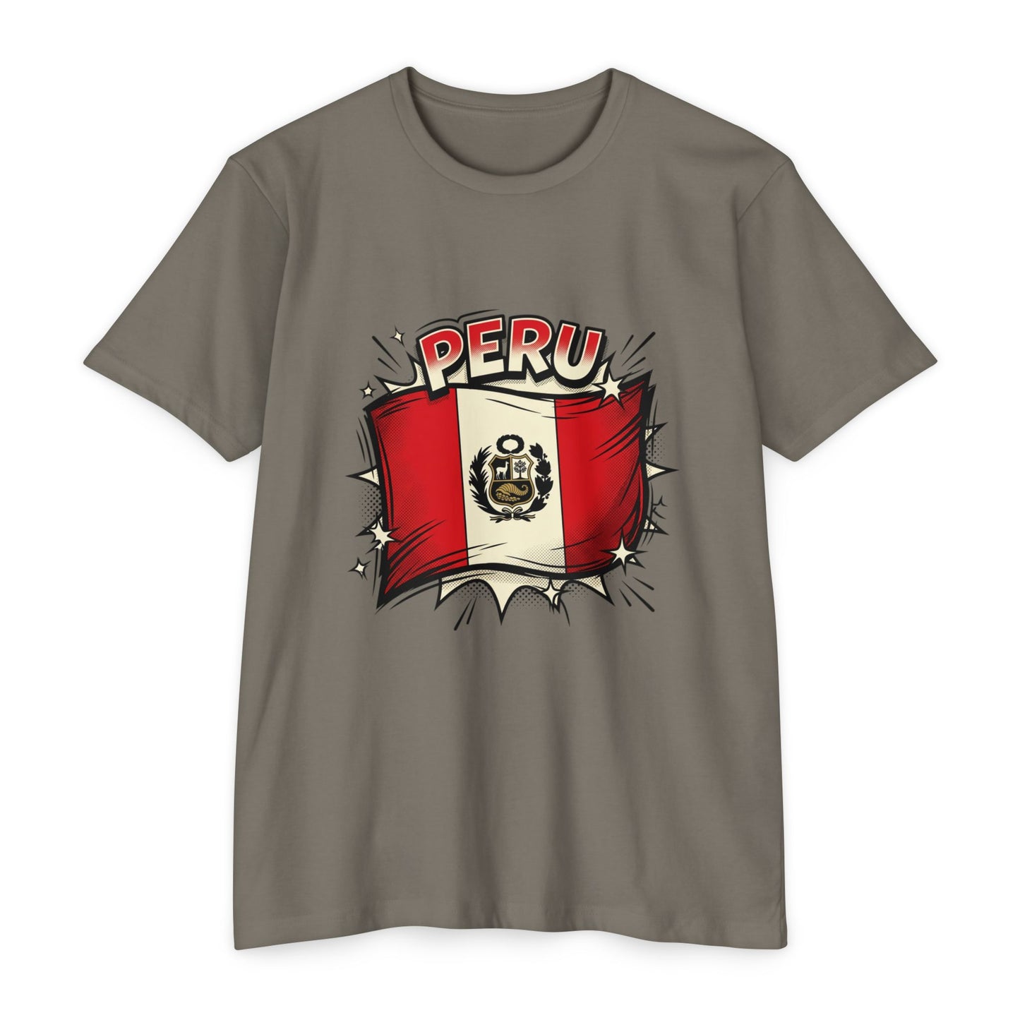 Peru Flag Retro Crest T-Shirt