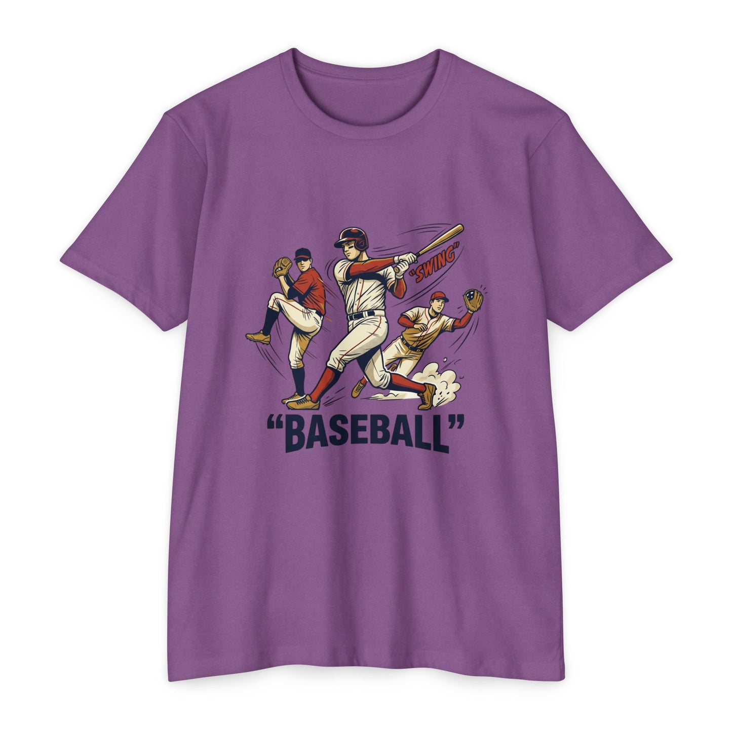 Vintage Baseball Players Tee – Retro 'BASEBALL' Graphic T-Shirt