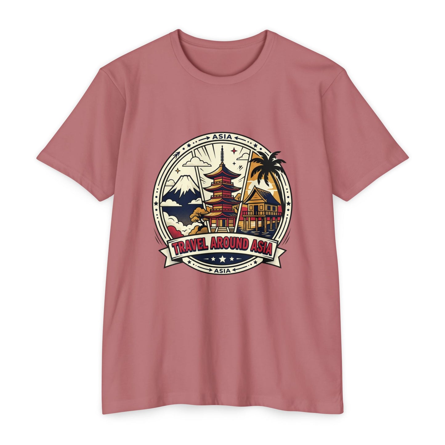 Travel Around Asia Vintage Globe Adventure T-Shirt