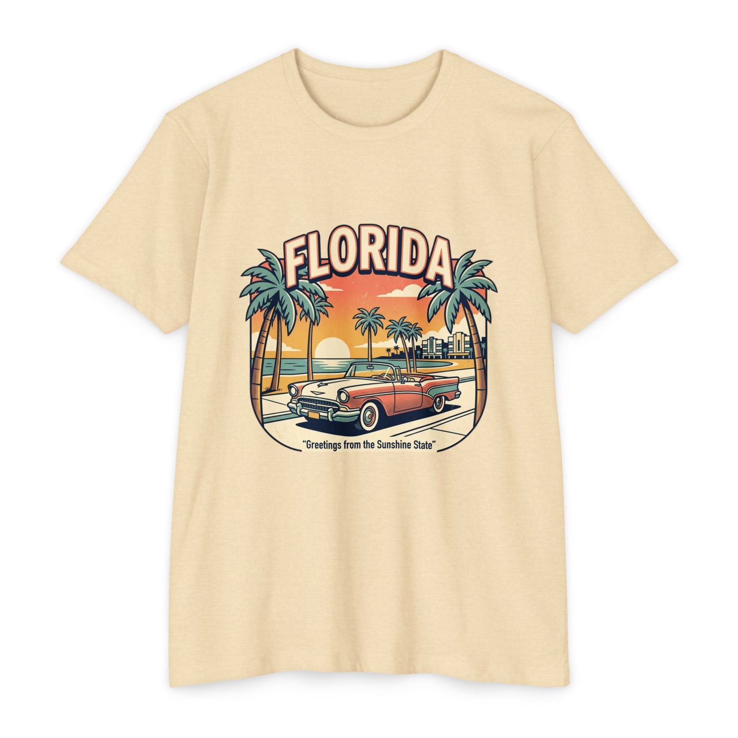 Florida Vintage Sunset T-Shirt — "Greetings from the Sunshine State"
