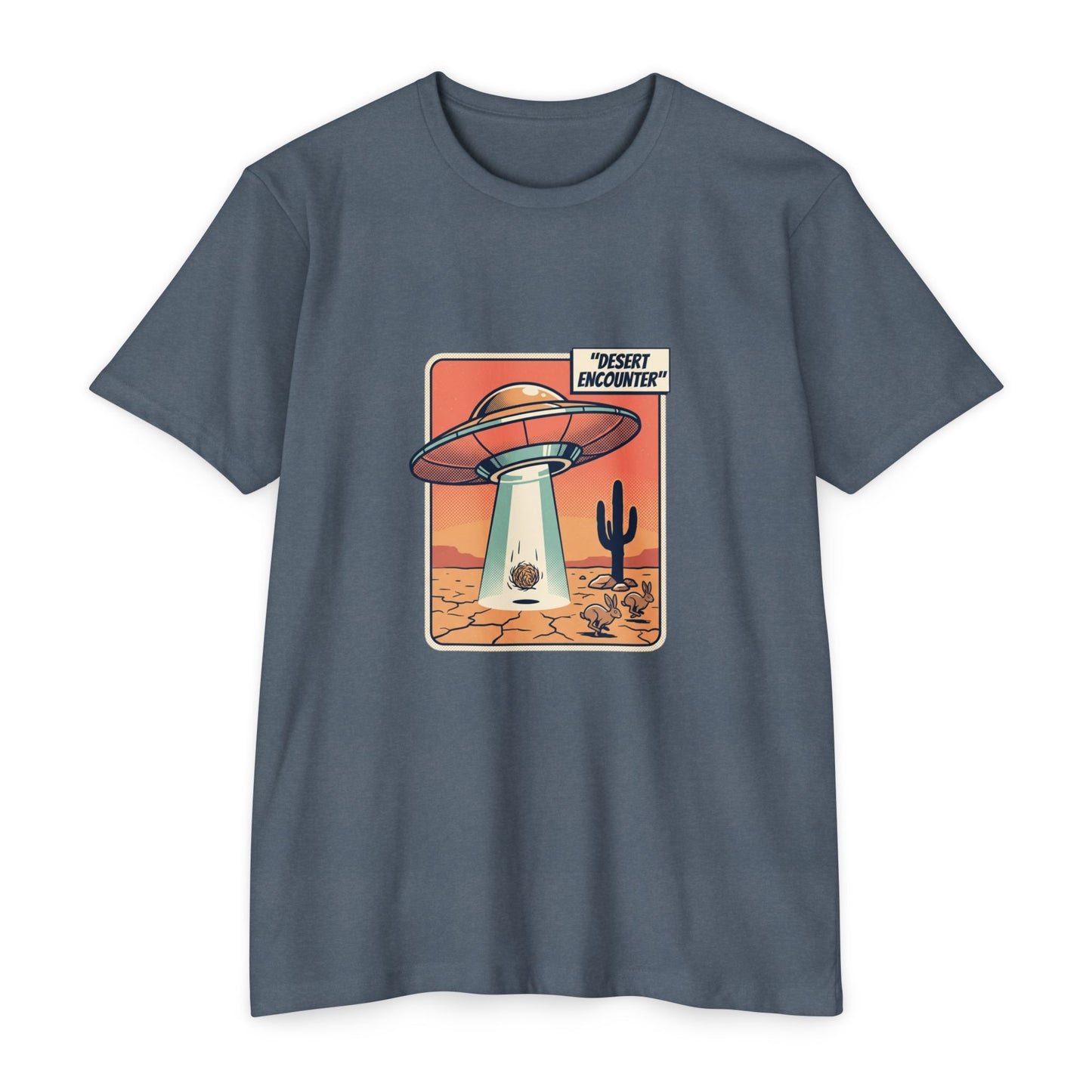 Desert Encounter T-Shirt – Retro UFO Alien Abduction Tee