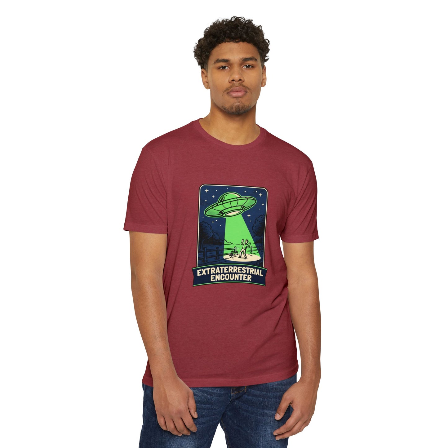 Alien Abduction T-Shirt — “Extraterrestrial Encounter” Vintage UFO Graphic