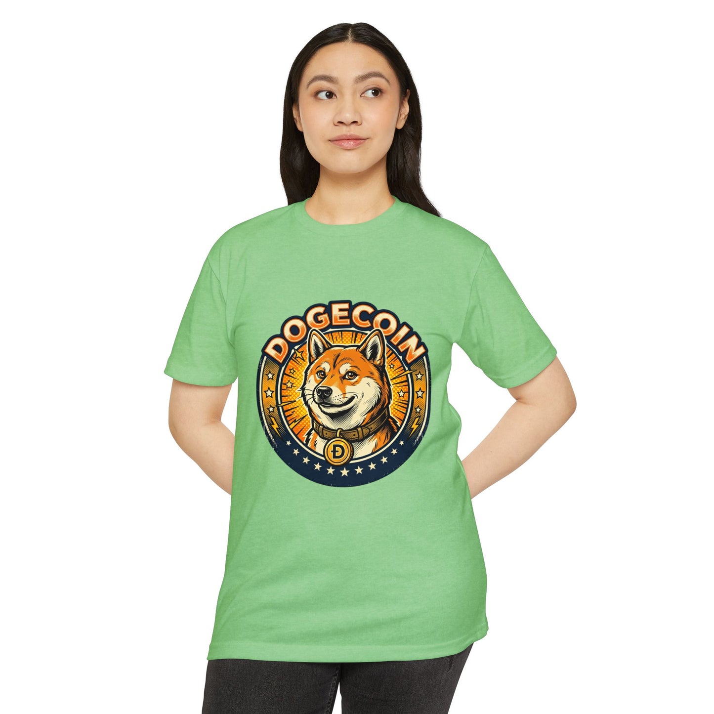 Dogecoin Coin Logo T‑Shirt — Retro Shiba Inu Crypto Tee