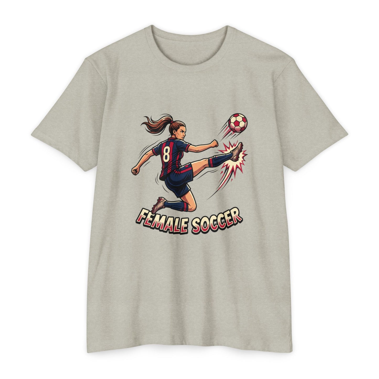 Female Soccer Player Graphic T-Shirt – Women’s Soccer Tee