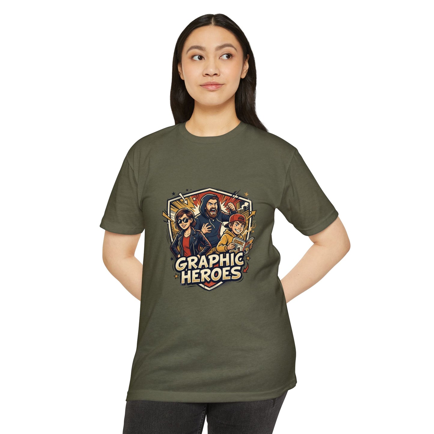 Retro Comic Heroes T-Shirt — Graphic Crew Tee