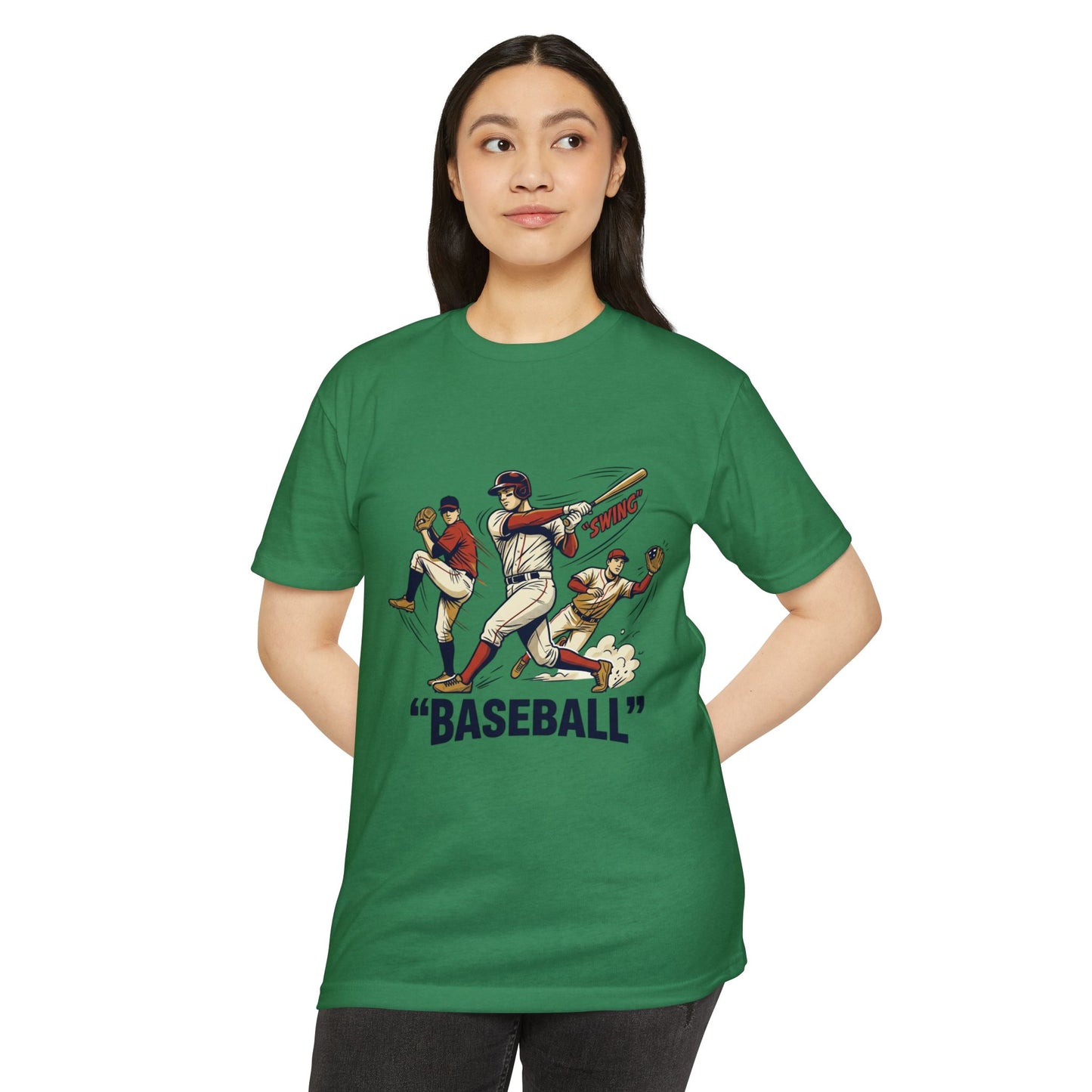 Vintage Baseball Players Tee – Retro 'BASEBALL' Graphic T-Shirt