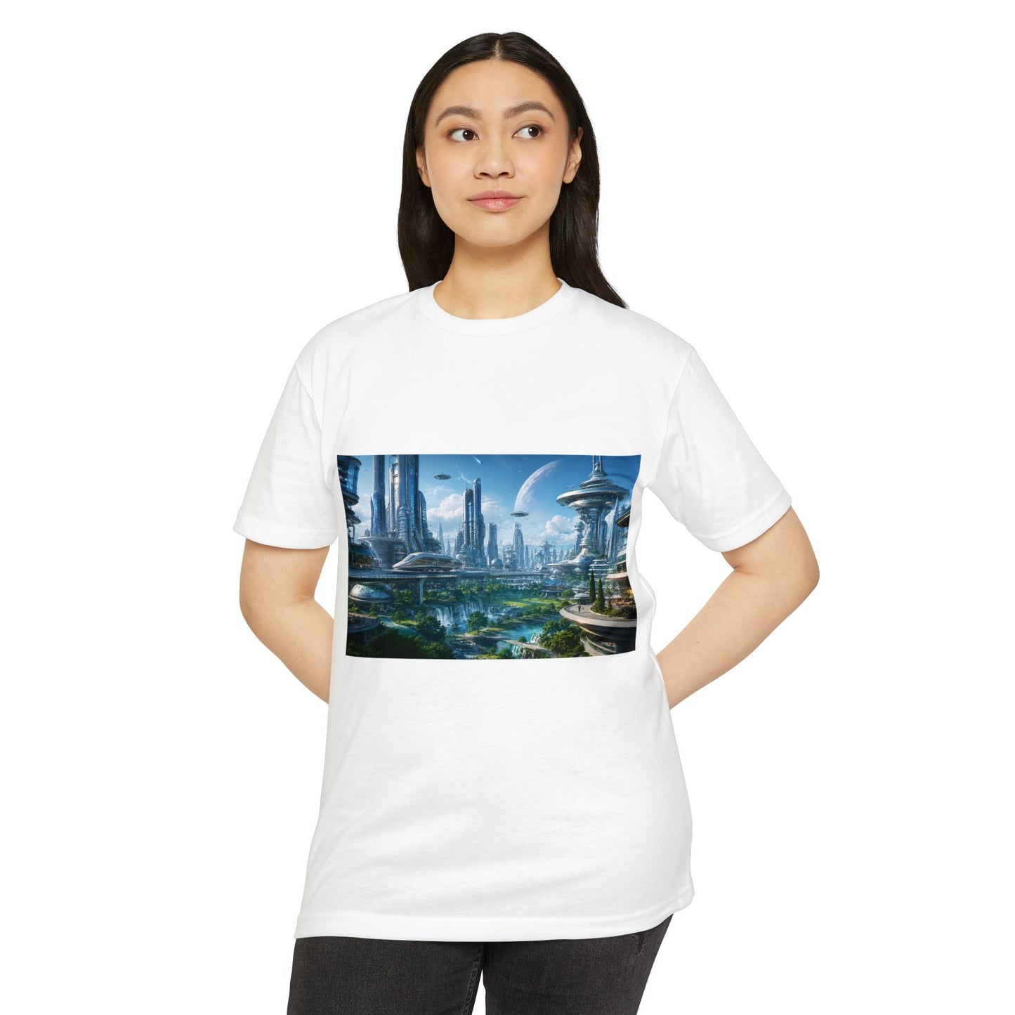Futuristic Cityscape Sci‑Fi Skyline T-Shirt