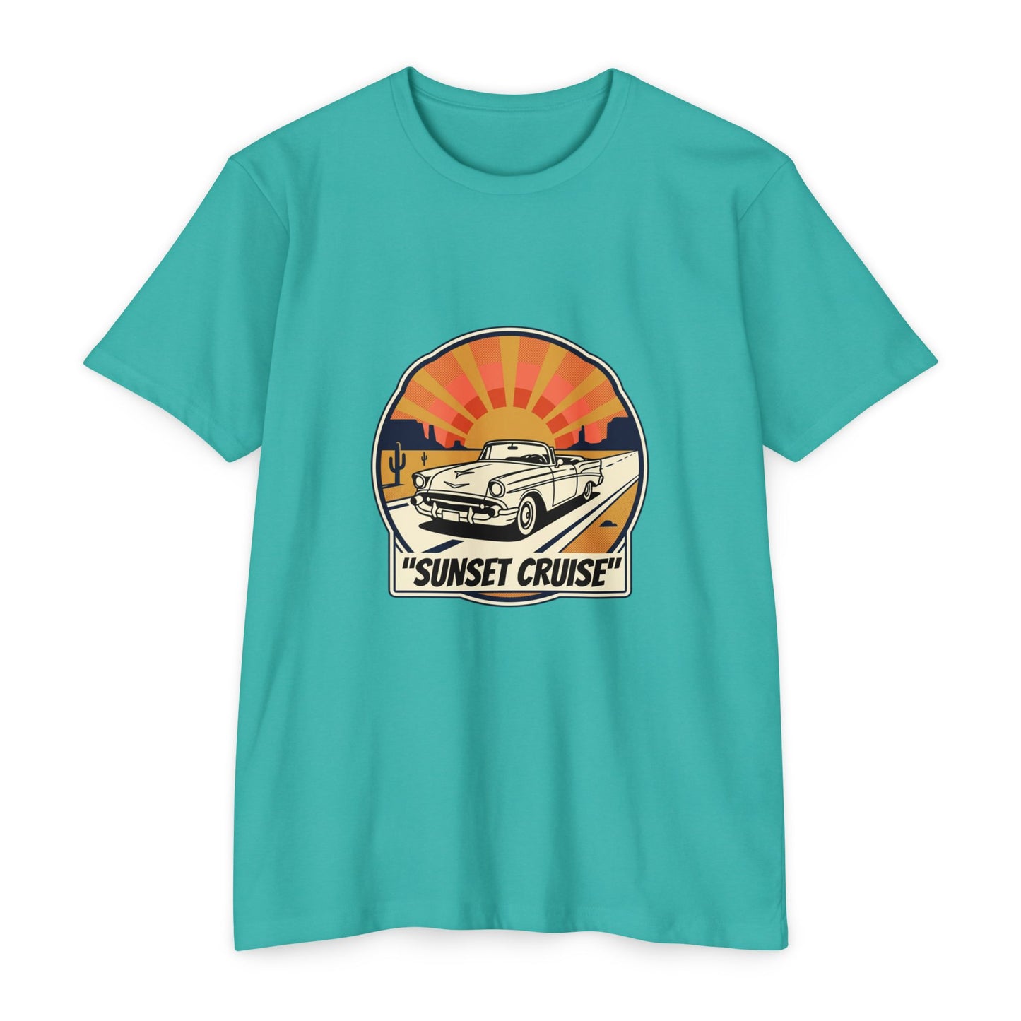 Sunset Cruise Vintage Car T-Shirt