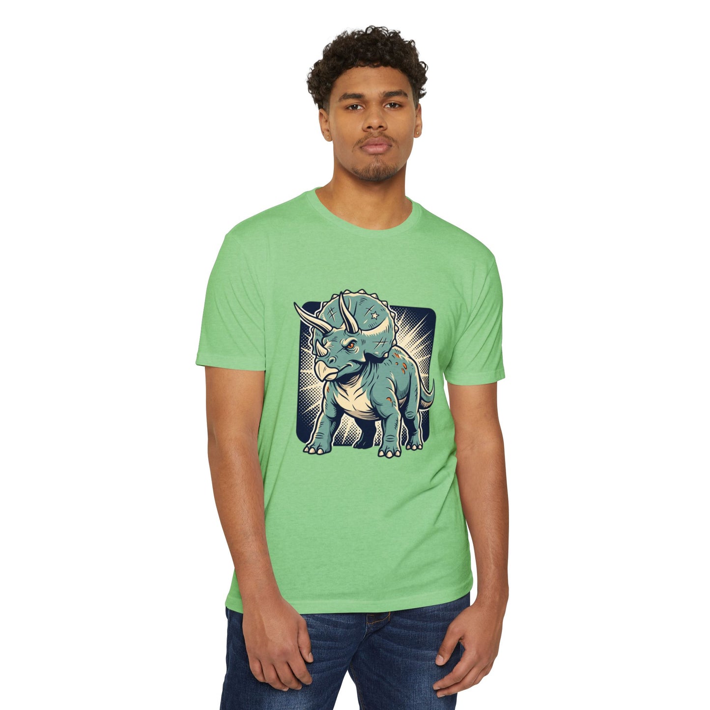 Retro Triceratops Graphic T-Shirt — Vintage Dino Illustration Tee