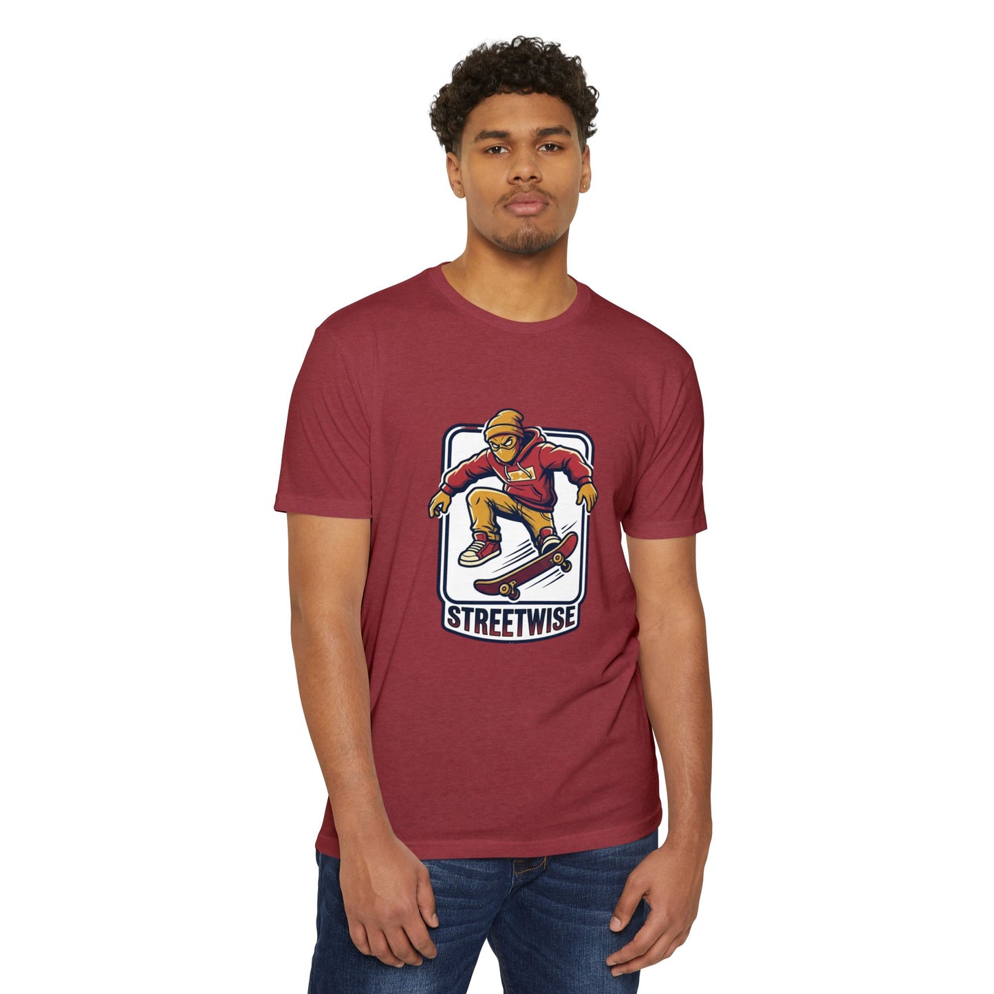 Retro Skateboarder Streetwise T‑Shirt — Vintage Skate Graphic Tee