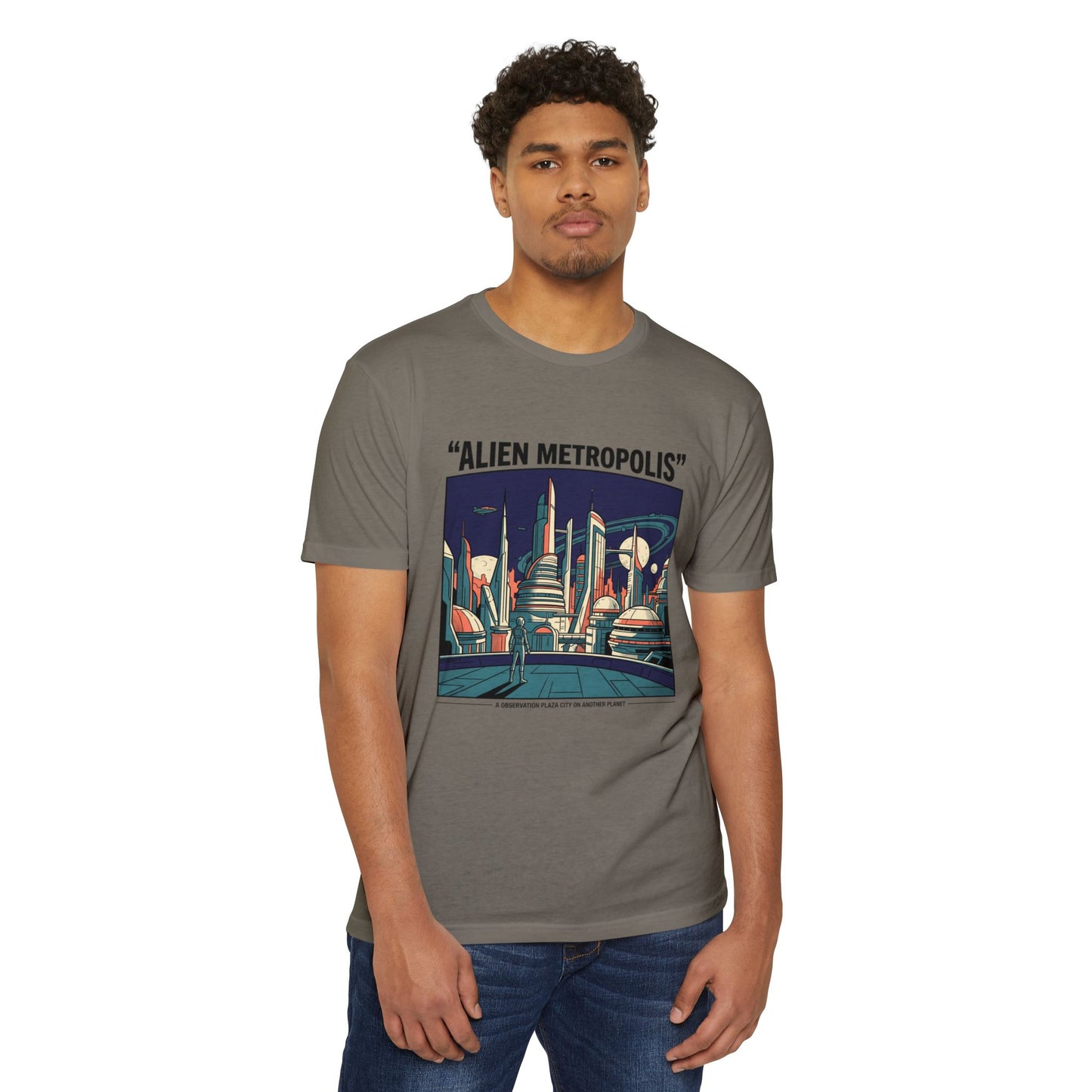 Alien Metropolis Retro Futuristic Sci‑Fi City T-Shirt