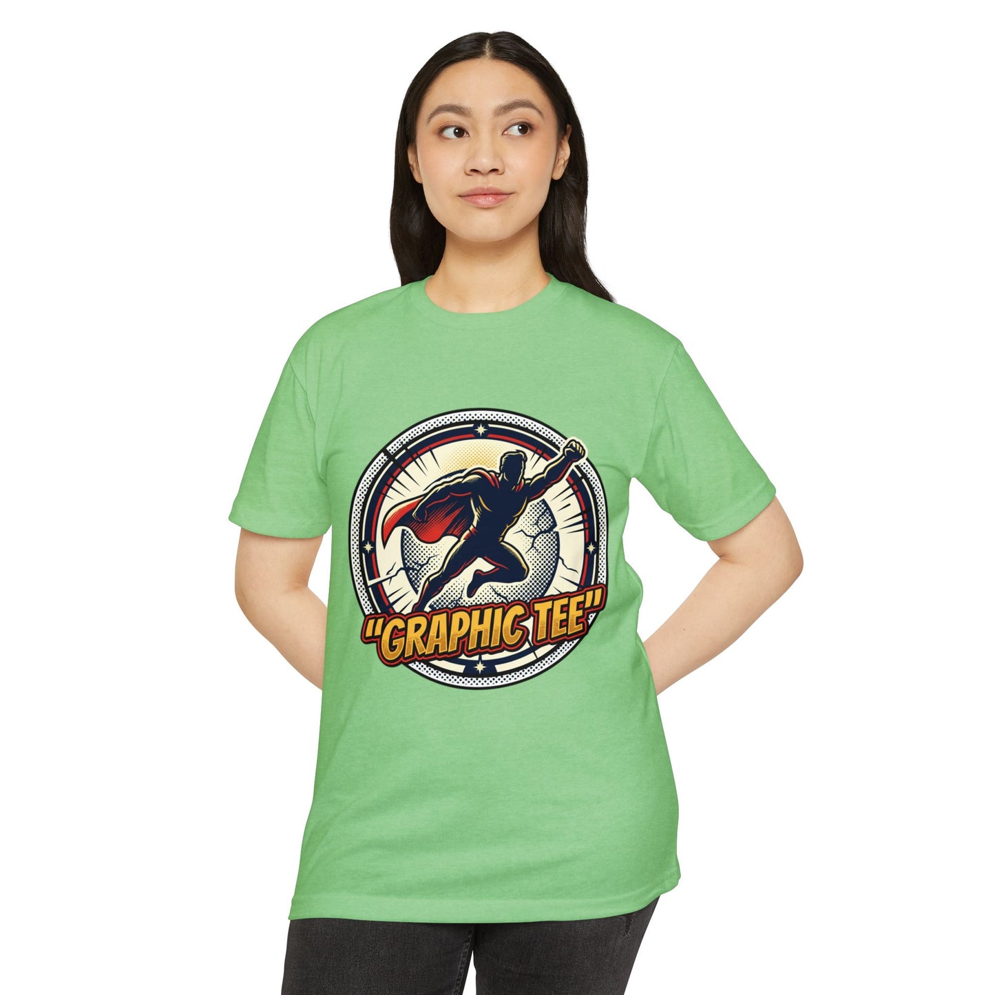 Retro Comic Superhero Cape Graphic Tee
