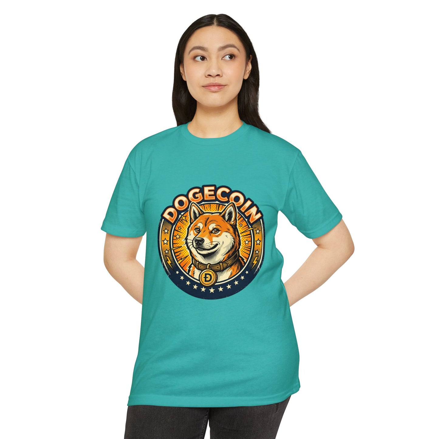 Dogecoin Coin Logo T‑Shirt — Retro Shiba Inu Crypto Tee