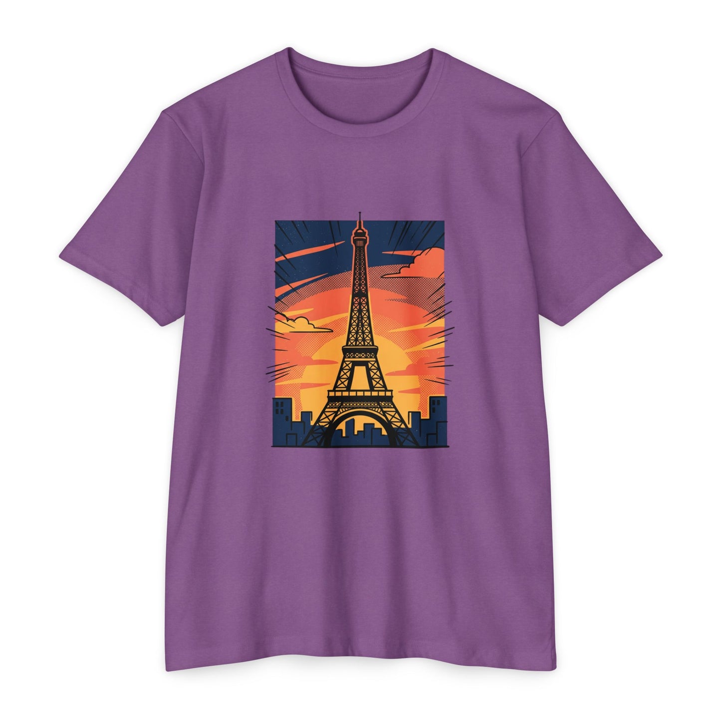 Vintage Paris Eiffel Tower Sunset T‑Shirt
