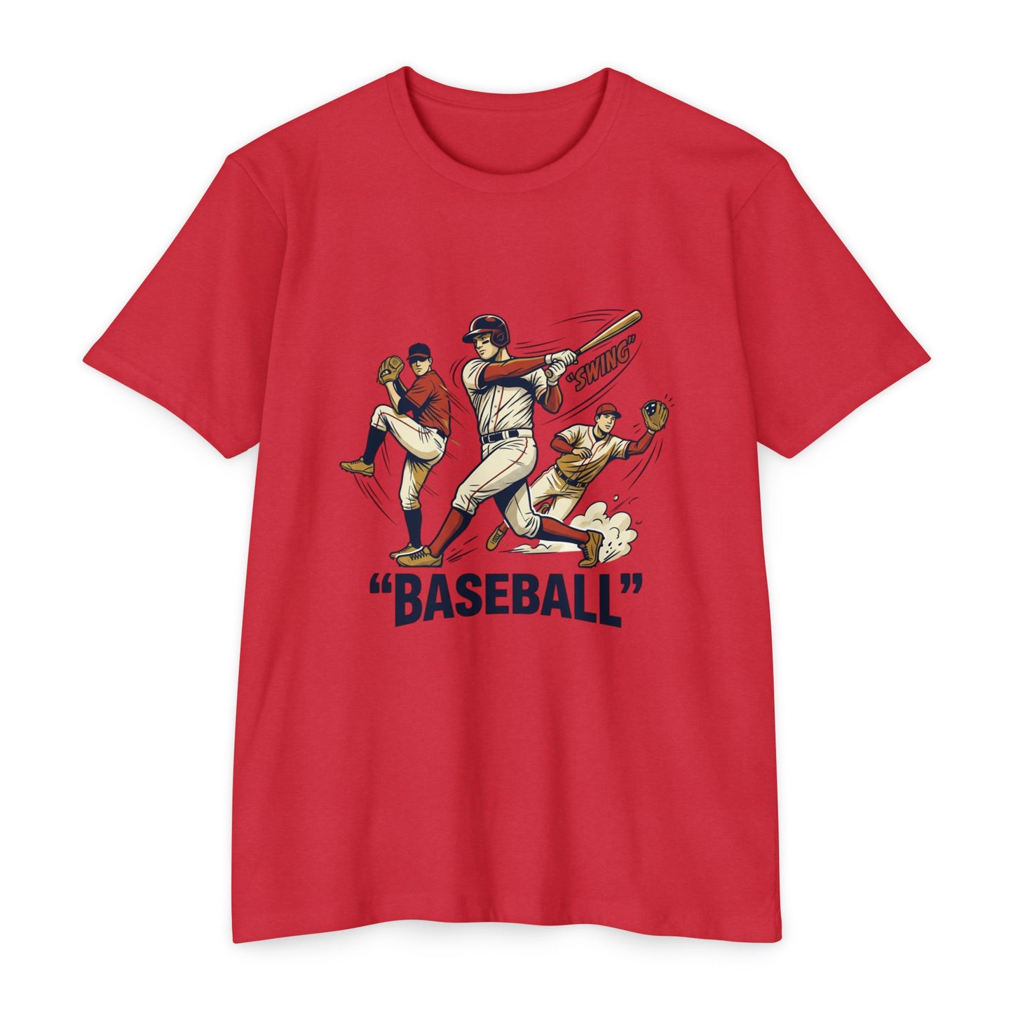 Vintage Baseball Players Tee – Retro 'BASEBALL' Graphic T-Shirt