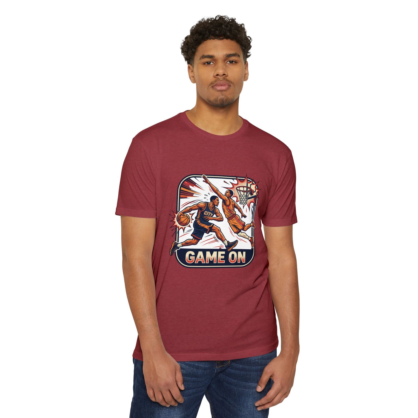 Basketball T-Shirt — Retro 'Game On' Dunk Design