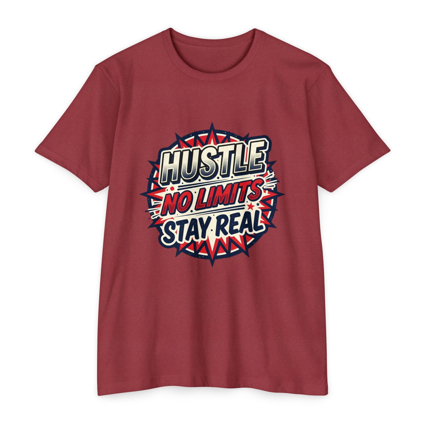 Hustle No Limits Stay Real Graphic T-Shirt