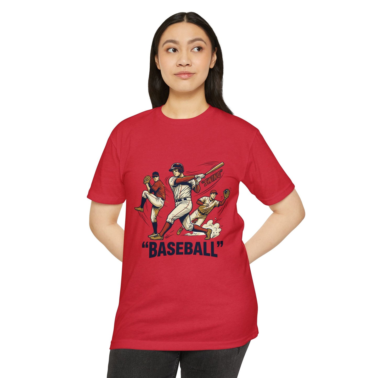 Vintage Baseball Players Tee – Retro 'BASEBALL' Graphic T-Shirt