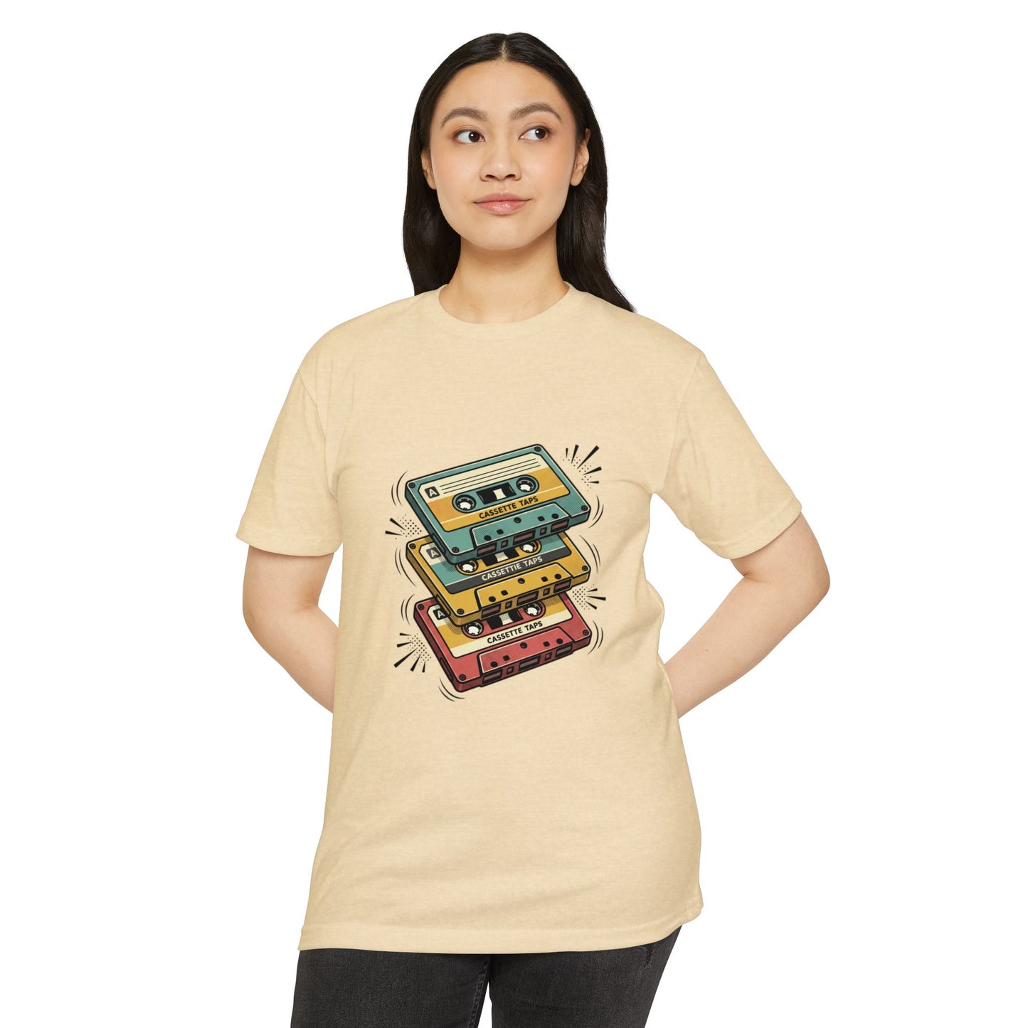 Retro Cassette Stack T-Shirt — Vintage 80s Music Tee