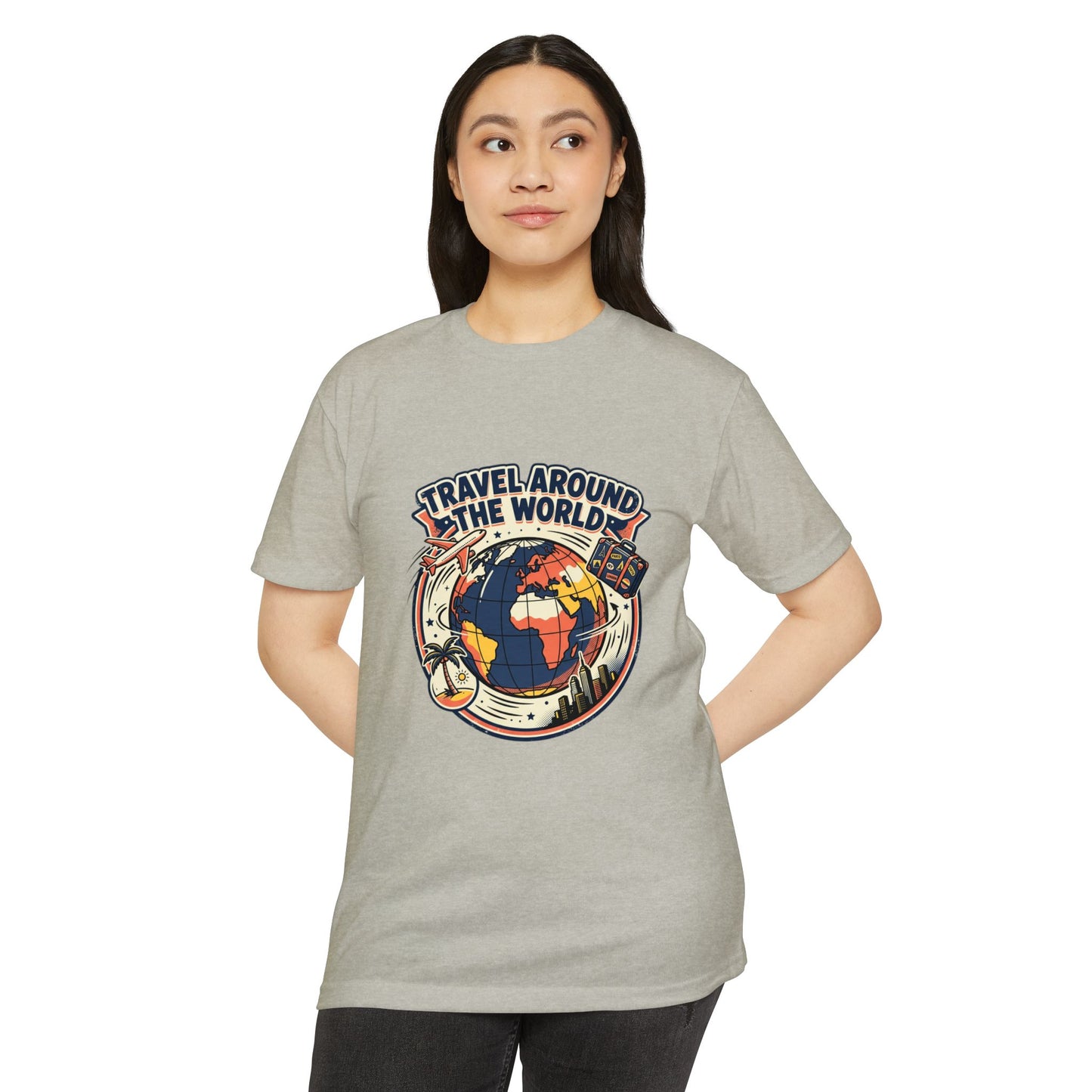Vintage 'Travel Around the World' Globe Adventure T-Shirt