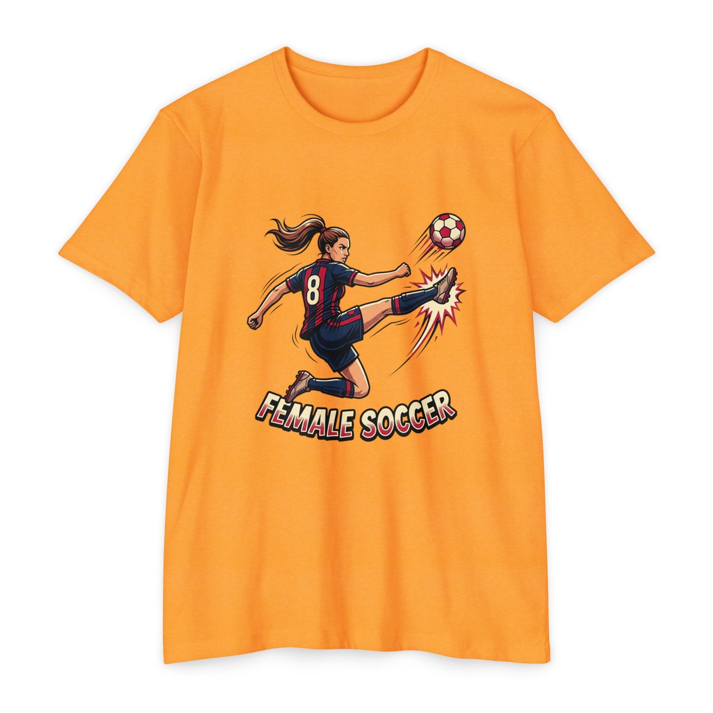 Female Soccer Player Graphic T-Shirt – Women’s Soccer Tee