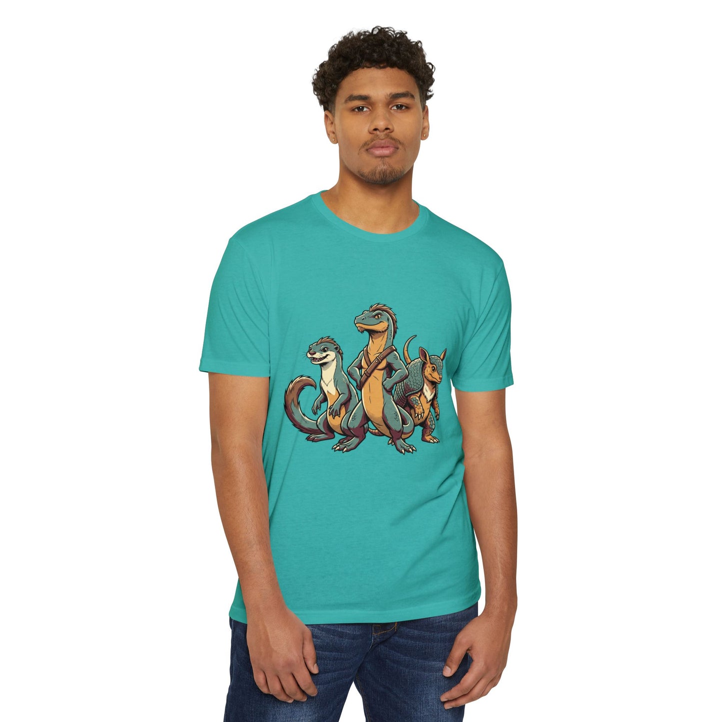 Retro Trio Dino Velociraptor T-Shirt — Cute Cartoon Dino Tee