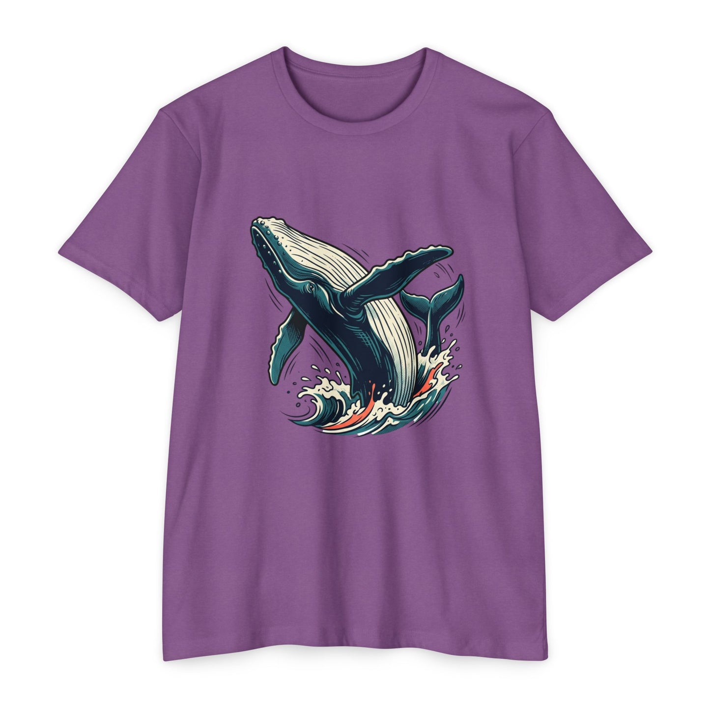 Whale Wave Graphic T-Shirt — Ocean Humpback Illustration Tee