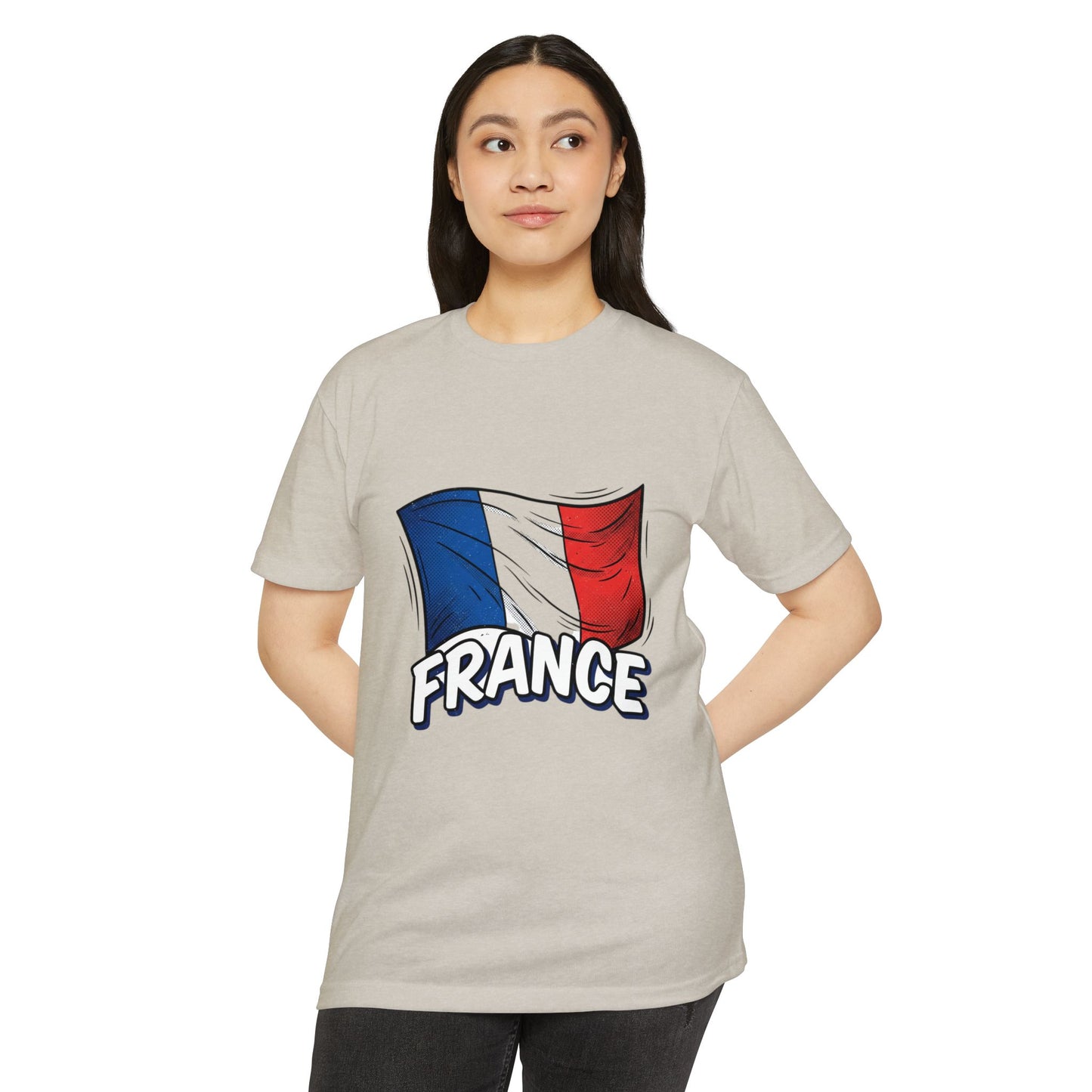France Flag Retro Waving Tricolor T-Shirt