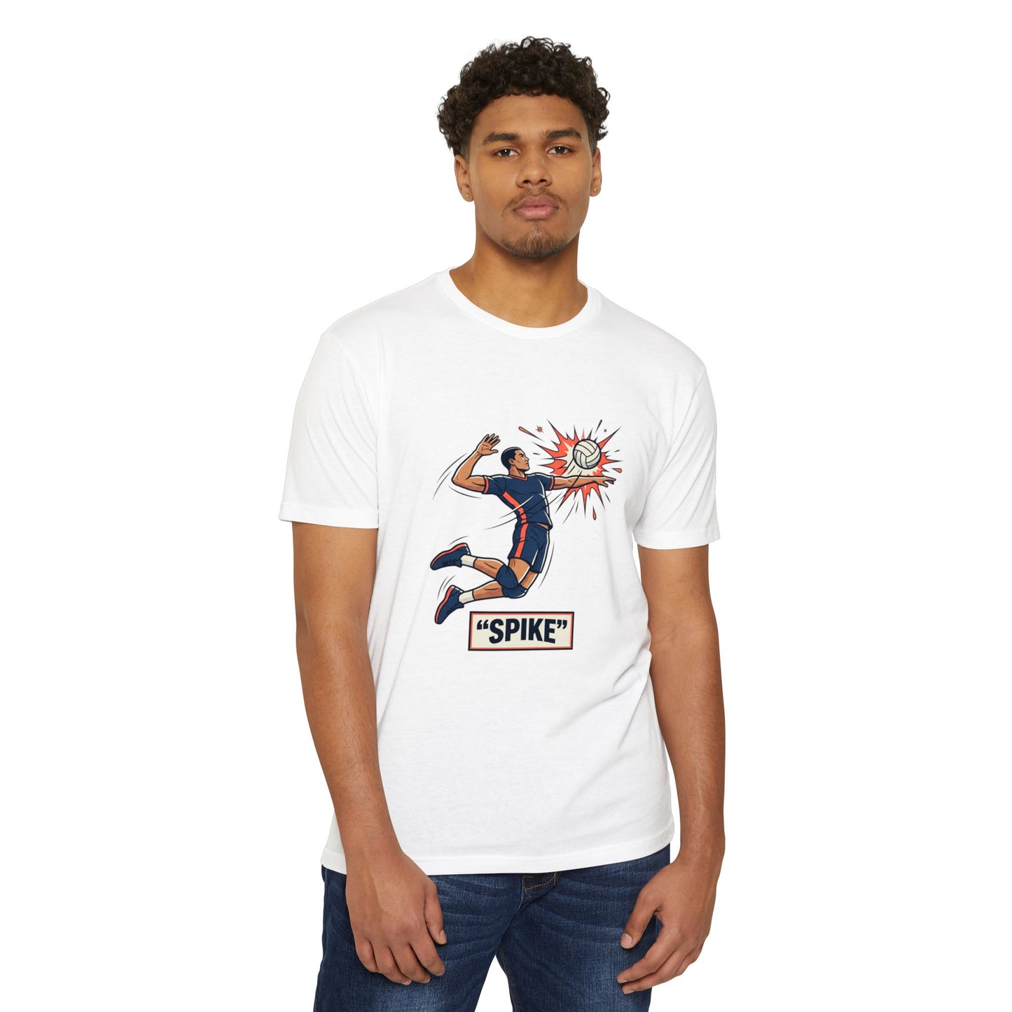 Volleyball Spike Graphic T-Shirt — Retro Player Illustration Tee