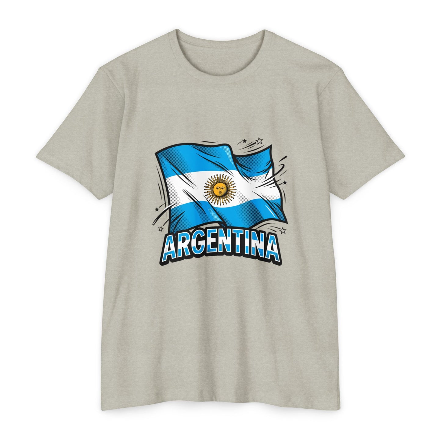 Argentina Flag Waving Graphic T-Shirt