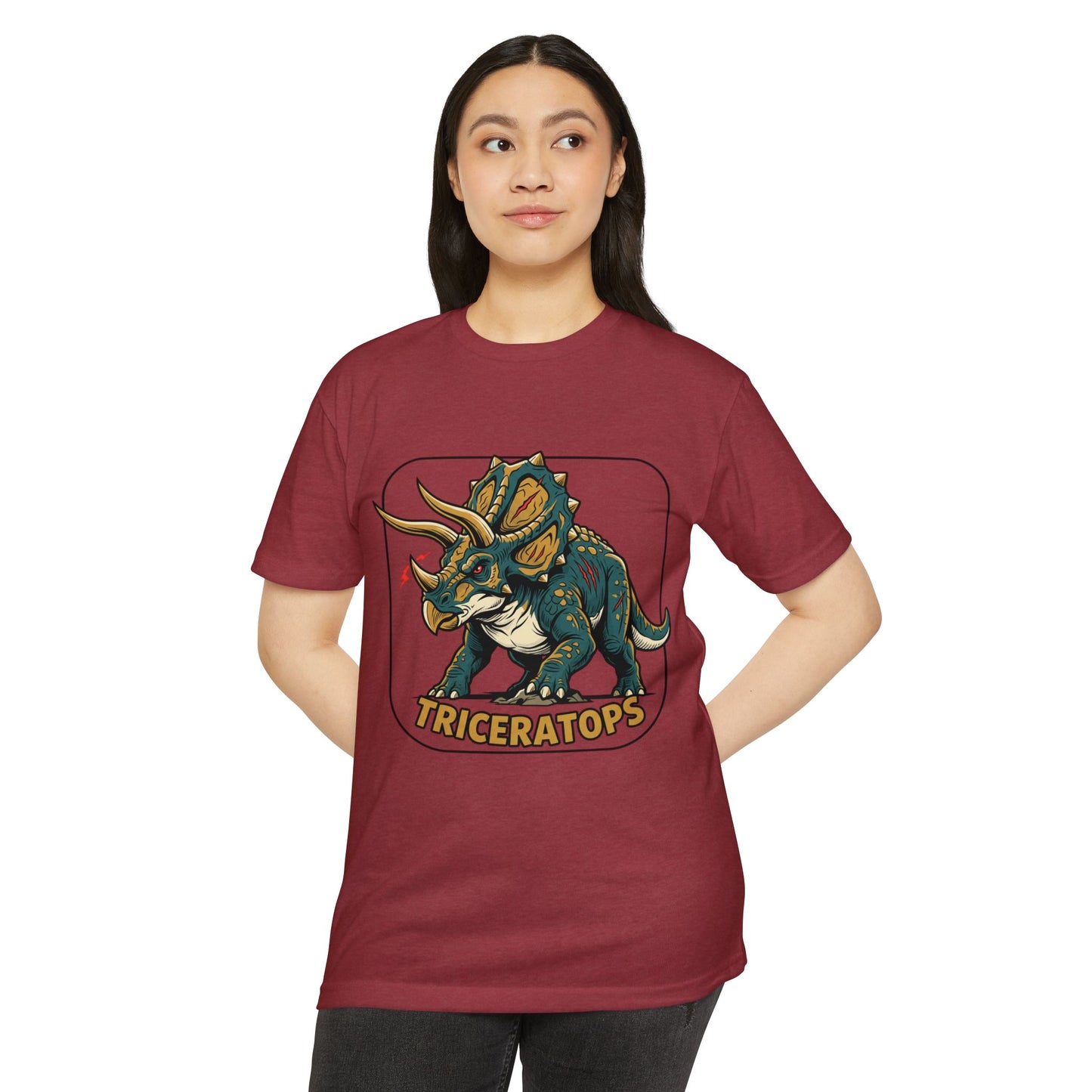 Triceratops Graphic T-Shirt — Retro Dinosaur Tee for Kids & Adults