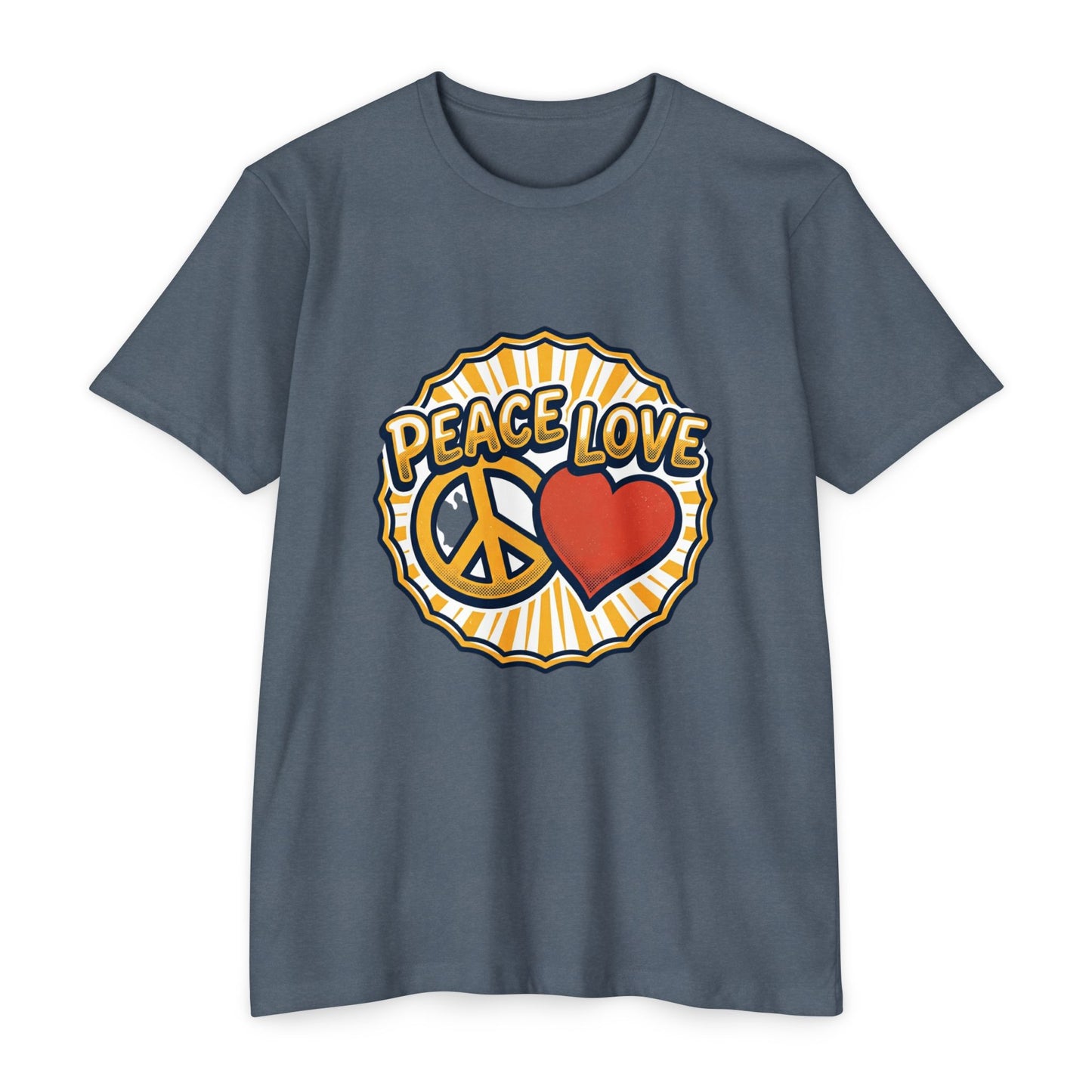 Peace Love Heart T-Shirt – Retro 70s Peace Sign Tee