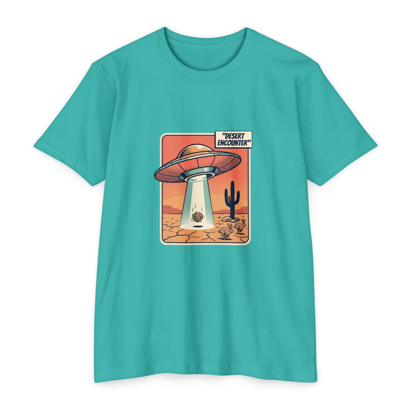 Desert Encounter T-Shirt – Retro UFO Alien Abduction Tee