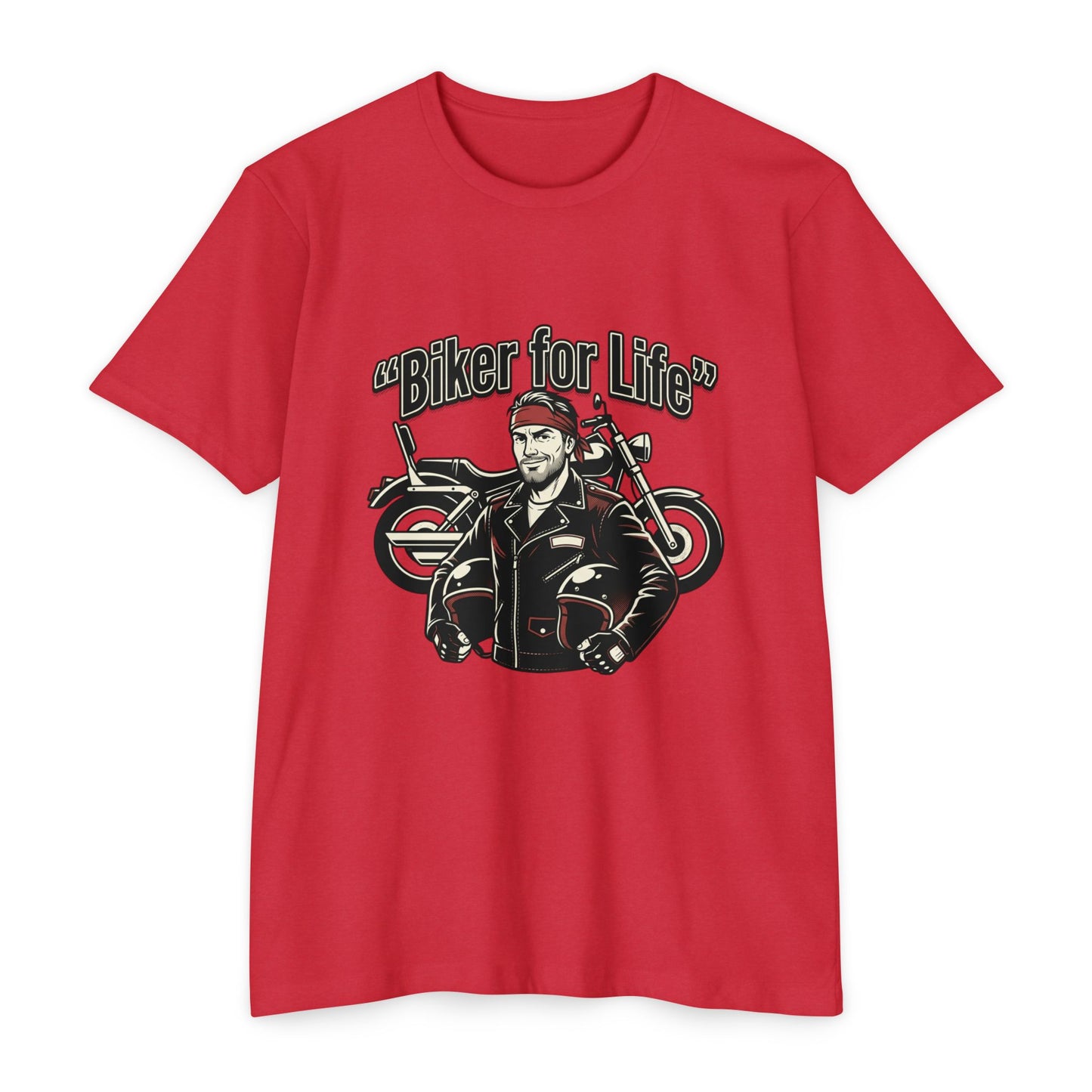 Biker For Life Vintage Motorcycle T-Shirt