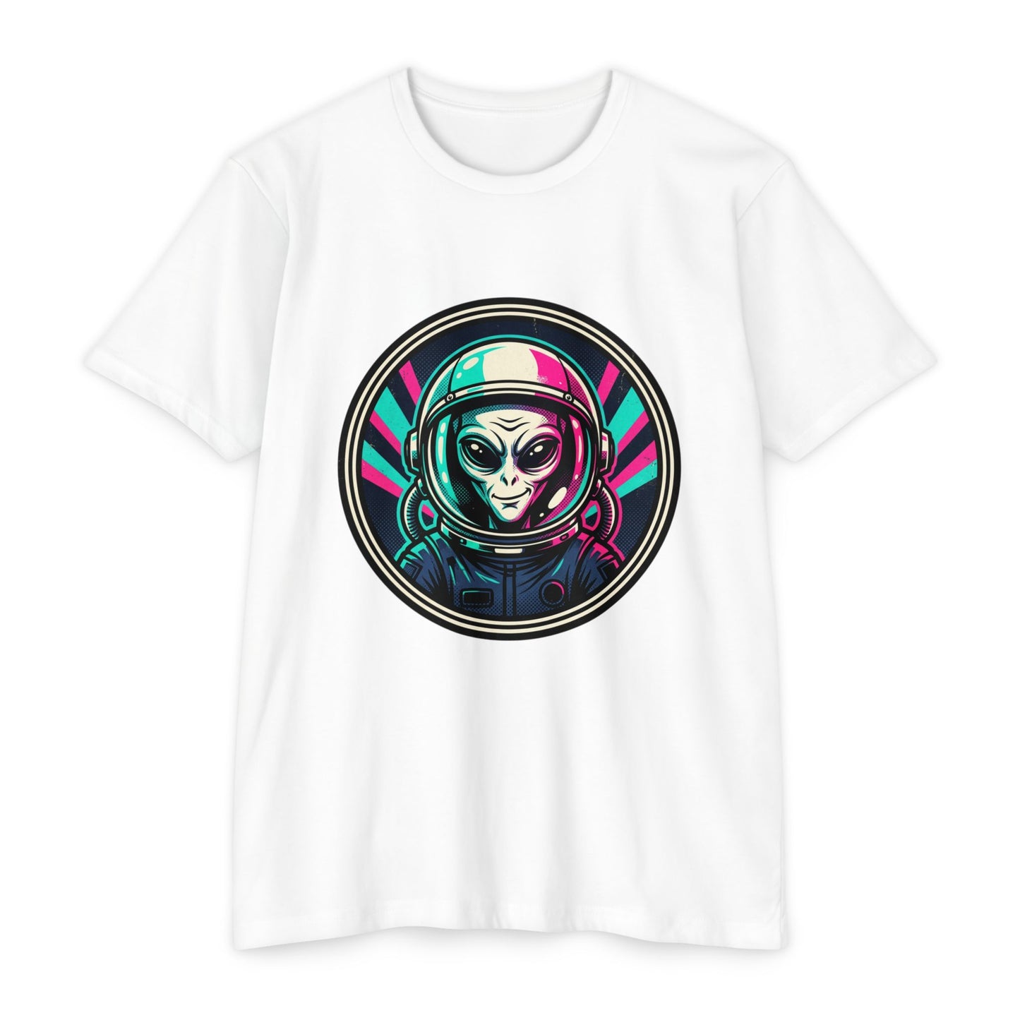 Alien Astronaut Neon Space Crew T‑Shirt